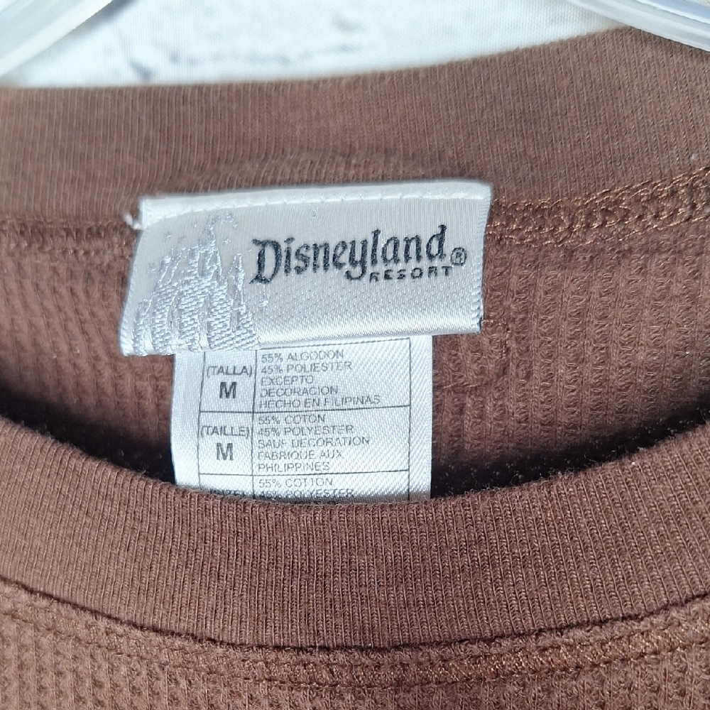 Disneyland Resorts Brown Thermal Long Sleeve Minnie Mouse Character Tee Sz Med - Picture 8 of 8
